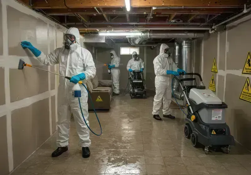 Basement Moisture Removal and Structural Drying process in LaBarque Creek, MO